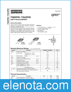 Fairchild FQU5P20 datasheet