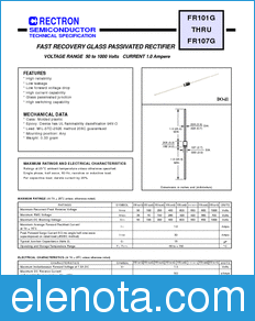 Rectron FR101G-B datasheet