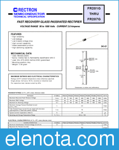Rectron FR206G-T datasheet