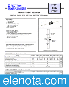 Rectron FR601-B datasheet
