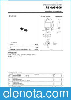 Mitsubishi FS10ASH-06 datasheet