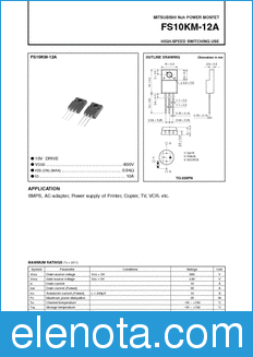 Mitsubishi FS10KM-12A datasheet