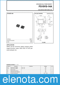 Mitsubishi FS10VS-14A datasheet