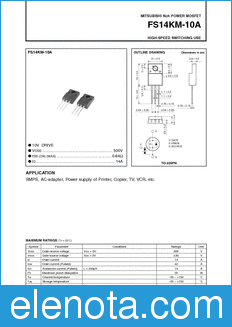 Mitsubishi FS14KM-10A datasheet