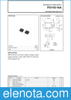 Mitsubishi FS1VS-16A datasheet