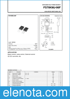 Mitsubishi FS70KMJ-06F datasheet