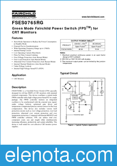 Fairchild FSES0765RG datasheet
