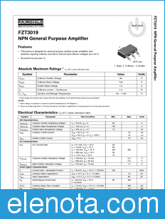 Fairchild FZT3019 datasheet