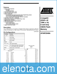 Atmel Flash Memory - Data Sheets datasheet