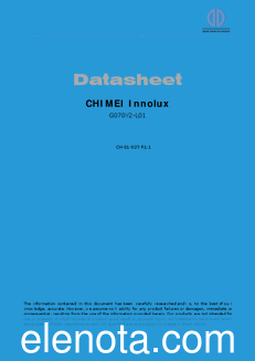 CHIMEI Innolux G070Y2-L01 datasheet