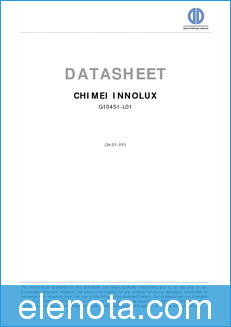 CHIMEI Innolux G104S1-L01 datasheet