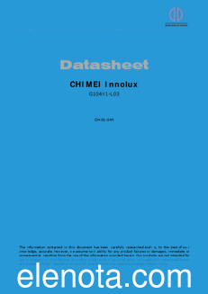 CHIMEI Innolux G104X1-L03 datasheet