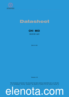 CHI MEI G121S1-L01 datasheet