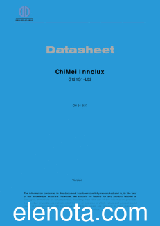 CHIMEI Innolux G121S1-L02 datasheet