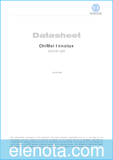 CHIMEI Innolux G121X1-L04 datasheet