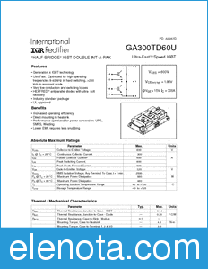 International Rectifier GA300TD60U datasheet