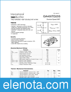 International Rectifier GA400TD25S datasheet