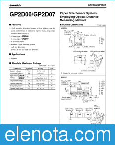 Sharp GP2D06 datasheet