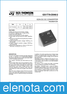 STMicroelectronics GS1T70-D540/2 datasheet