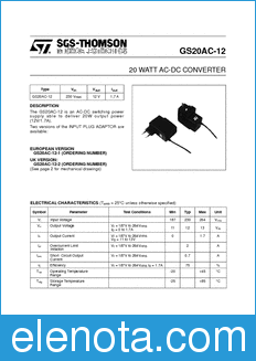 STMicroelectronics GS20AC-12 datasheet