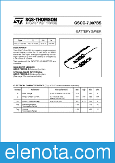 STMicroelectronics GSCC-7.007BS datasheet