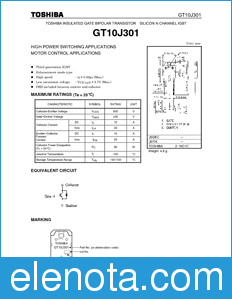 Toshiba GT10J301 datasheet