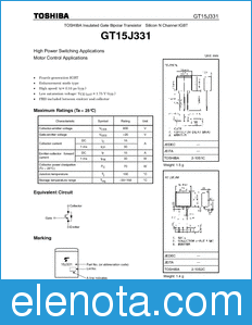 Toshiba GT15J331 datasheet