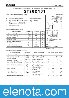 Toshiba GT20D101 datasheet