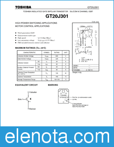 Toshiba GT20J301 datasheet