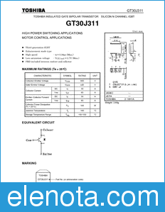 Toshiba GT30J311 datasheet