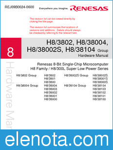 Renesas H8/38002S datasheet