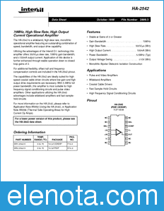Intersil HA1-2542-5 datasheet