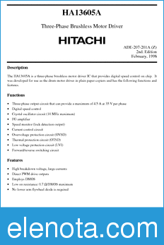 Hitachi HA13605A datasheet