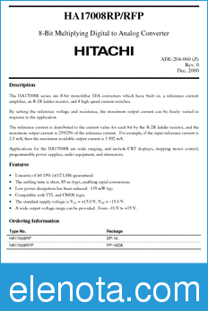Hitachi HA17008RFP datasheet