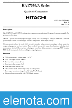 Hitachi HA17339 datasheet