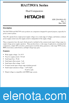 Hitachi HA17393 datasheet