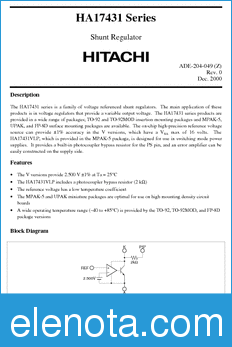 Hitachi HA17431PNA datasheet