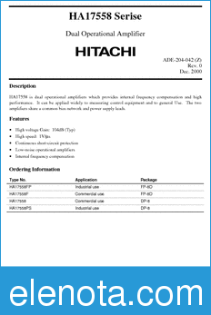 Hitachi HA17558F datasheet
