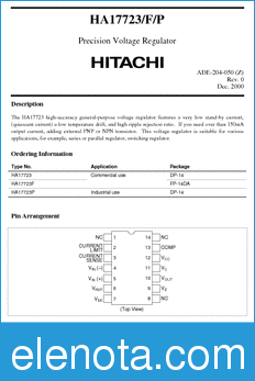 Hitachi HA17723F datasheet