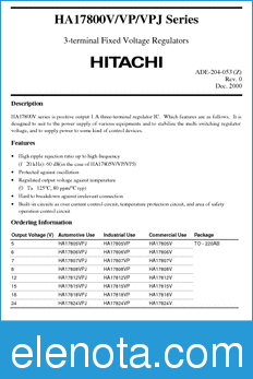 Hitachi HA17805VP datasheet
