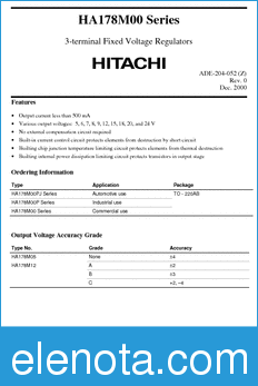 Hitachi HA178M05P datasheet