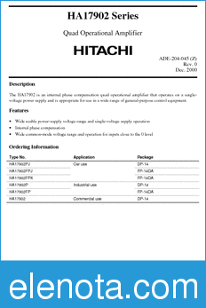 Hitachi HA17902PJ datasheet