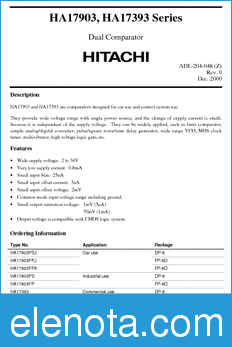 Hitachi HA17903PSJ datasheet