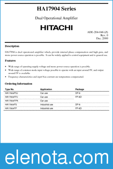 Hitachi HA17904FPK datasheet