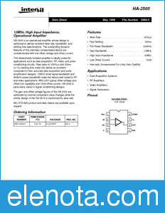 Intersil HA3-2505-5 datasheet