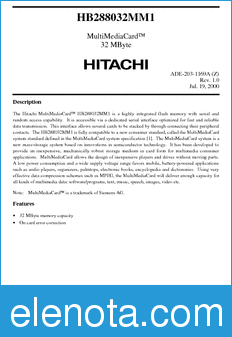 Hitachi HB288032MM1 datasheet