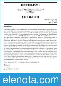 Hitachi HB288064SM1 datasheet