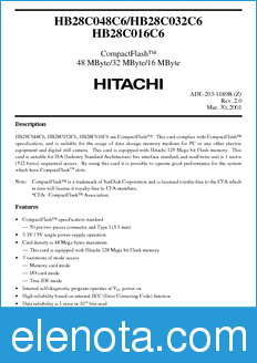 Hitachi HB28C016C6 datasheet