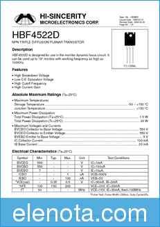 HI-SINCERITY MICROELECTRONICS HBF4522D datasheet