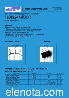 Cystech Electonics HBN2444S6R datasheet
